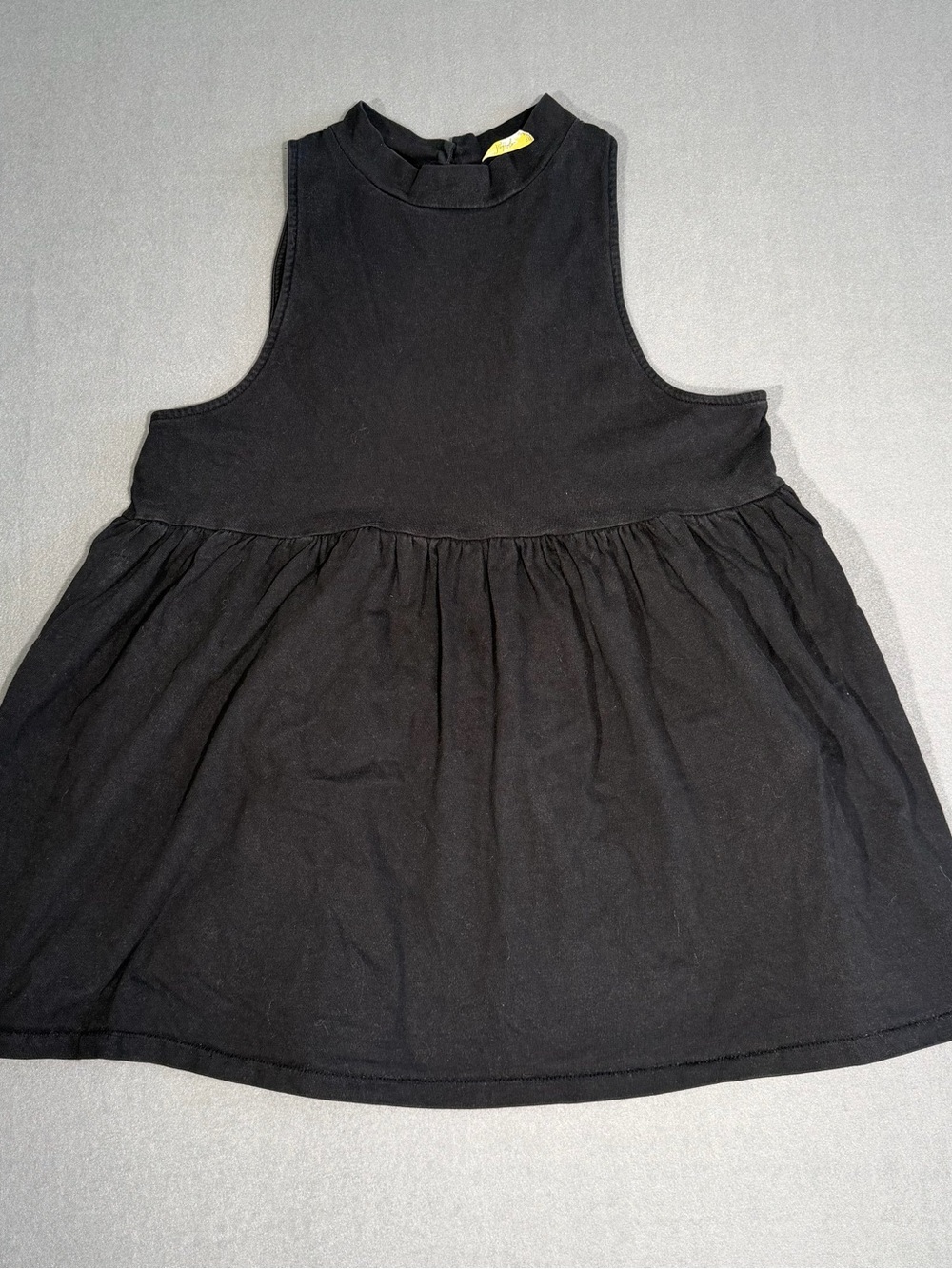 Free People Babydoll Mini Dress Women's M Black Sleeveless High Neck